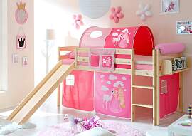 Hochbett TICAA "Manuel", rosa (kiefer