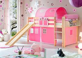 Hochbett TICAA "Manuel", rosa (kiefer