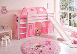 Hochbett TICAA "Manuel", rosa (kiefer