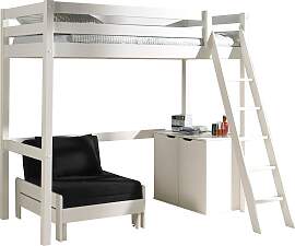 Hochbett VIPACK, schwarz-weiß (weiß, schwarz),