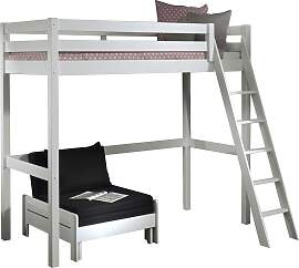 Hochbett VIPACK, schwarz-weiß (weiß, schwarz),