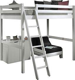 Hochbett VIPACK, schwarz-weiß (weiß, schwarz),