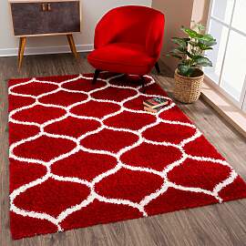 Hochflor-Teppich SANAT "Madrid", rot,