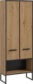 Hochschrank Bagno Eiche Artisan/Schwarz