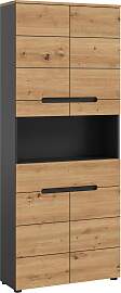 Hochschrank Canu ca. 76x193x34 cm Eiche/Grau