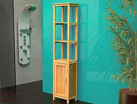 Hochschrank EISL "Bambus", beige