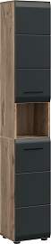 Hochschrank Ice Schwarz/Eiche dunkel