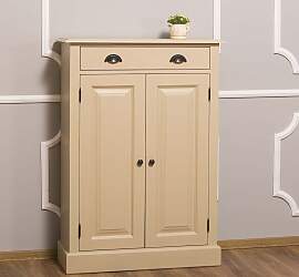 Hochschrank Massivholz beige