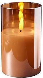 Hochwertige & Edle LED Kerze im Glas - Timer - 