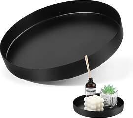 Hochwertiges Metall Serviertablett Schwarz Matt |