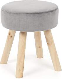 Hocker Adeline aus Samt, klassisch gepolstert,