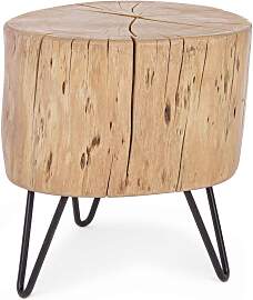 Hocker Artur aus Akazienholz, massiv und