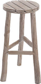 Hocker / Beistelltisch Rund, Holz, Weiß (White