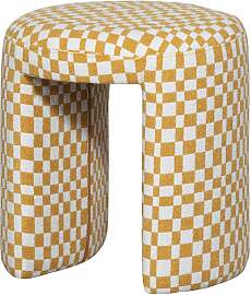 Hocker Charlie aus Webstoff, gepolstert im
