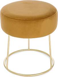 Hocker Clarissa Samt, modern gepolstert, rund,