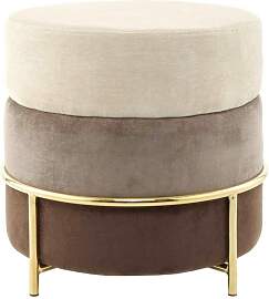 Hocker Creme/Braun ca. 48,5x46 cm