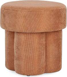 Hocker Glenda aus Stoff, moderner Rundhocker,