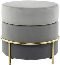 HOCKER Hocker mit Samt-Bezug in Grau