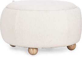 Hocker Irisha mit Behälter, Boucle-Stoff rund,