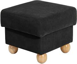 Hocker Malmö Veloursstoff schwarz