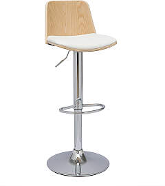 Hocker mit verstellbarer Sitzhöhe aus hellem
