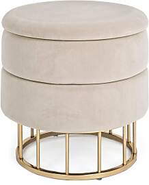 Hocker Pavlina in Samt-Optik, modern mit Stauraum, 