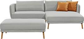Hocker "Pearl", grau (platin), B:125cm