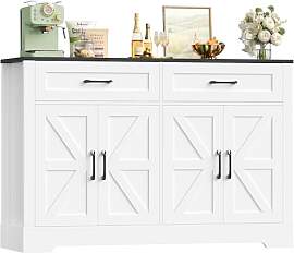 HOCSOK Sideboard Küchenbuffet mit Arbeitsplatten, 