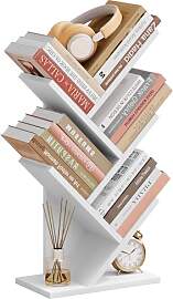 Hoctieon Bücherregal Baumform, Standregal mit 4