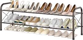 Hoctieon Schuhregal im Netz-Stil mit 2 Ebenen,