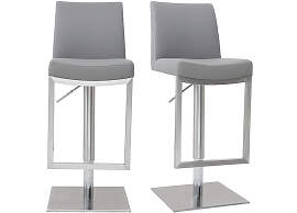 Höhenverstellbare Barhocker in Grau und