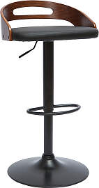 Höhenverstellbare Barhocker Walnuss und Schwarz