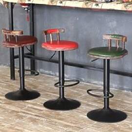 Höhenverstellbarer Drehbarer Barhocker PU-Leder