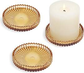 HofferRuffer Kerzenteller Kerzenständer Glas 3er