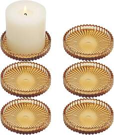 HofferRuffer Kerzenteller Kerzenständer Glas 6er