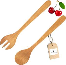 HOFMEISTER® Salatbesteck aus Kirsch-Holz, 35 cm,