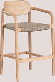 Hoher Gartenhocker 65 Cm Aus Holz Naele Braun