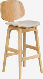 Hoher Hocker Aus Holz Und Gepolstert Canada Braun