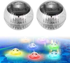 Hojalis Solar Schwimmende Pool Licht, 2 Stück LED 