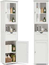 HOKEEPER Hochschrank Badezimmer Weiß –