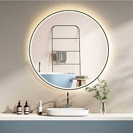 HOKO Design ANTIBESCHLAG Badspiegel rund 60 cm mit 