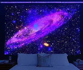 HOLAVIDA Wandteppich, Galaxie, fluoreszierender