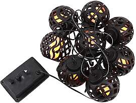 Holibanna Solar LED Lichterkette Flammenkugel