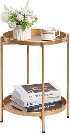 HollyHOME Beistelltisch Gold Rund Metall