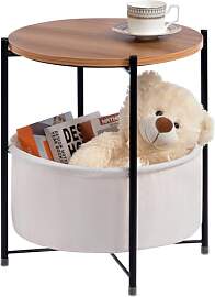 HollyHOME Beistelltisch mit Korb Rund