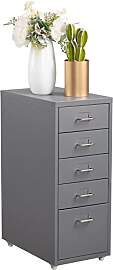 HollyHOME Mobiler Aktenschrank mit 5 Schubladen,