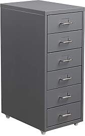 HollyHOME Mobiler Aktenschrank mit 6 Schubladen,