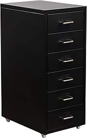 HollyHOME Mobiler Aktenschrank mit 6 Schubladen,