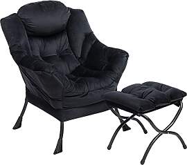HollyHOME Sessel mit Hocker Ohrensessel mit Hocker 