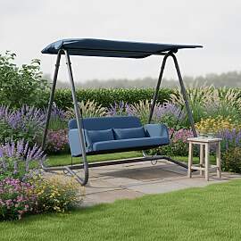 Hollywoodschaukel Ilva Blu Blau Outdoorstoff/Metall